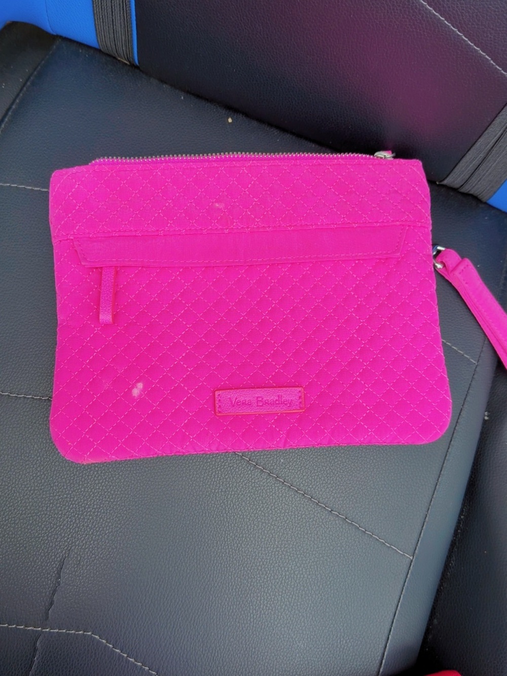 Vera Bradley Quilted Wristlet in Hot Pink